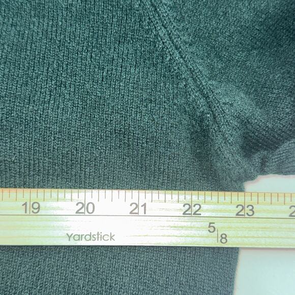 VTG BROOKS BROTHERS 100% LAMBSWOOL V-NECK SWEATER DARK GREEN MADE IN ENGLAND XL - Picture 6 of 8